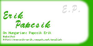 erik papcsik business card